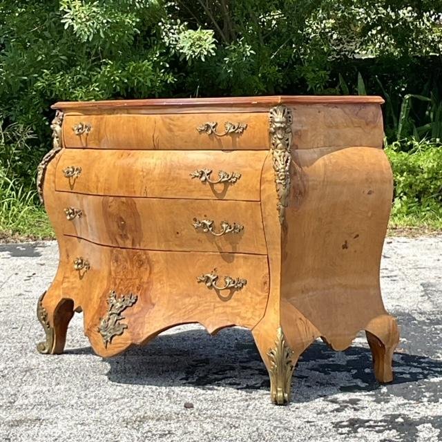 Vintage Regency Burl and Ormolu Commode - Top view
