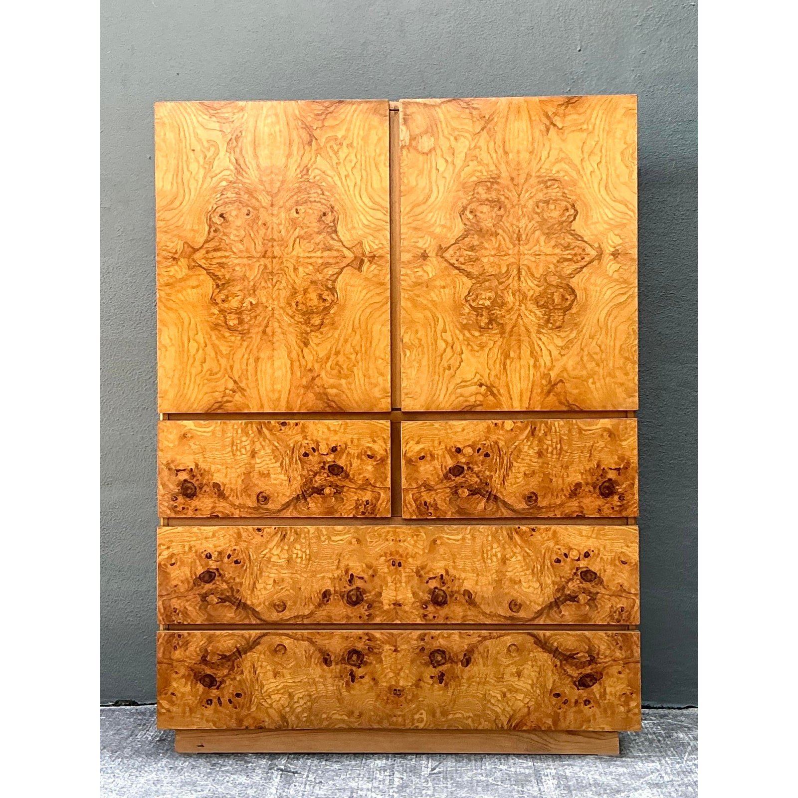 Vintage Lane Altavista Burl Wood Armoire - Top view