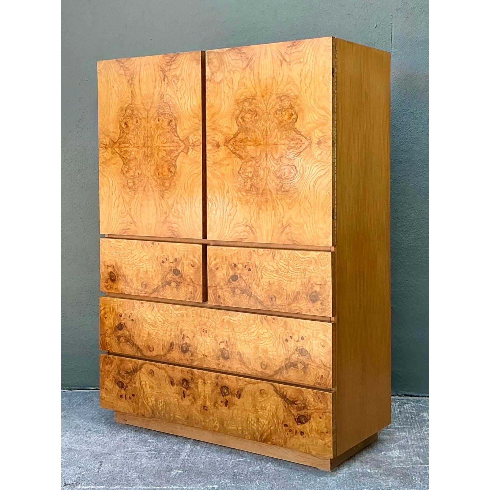 Vintage Lane Altavista Burl Wood Armoire - Side view