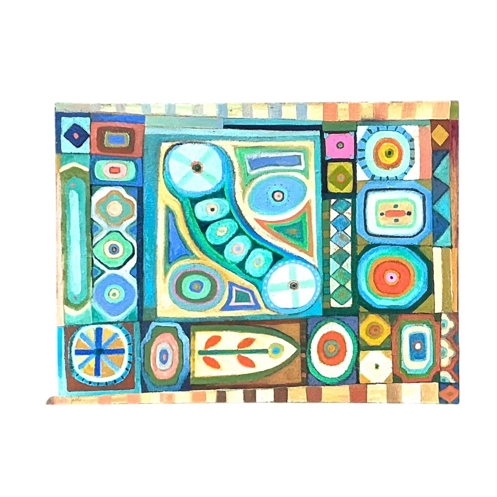 Vintage Original Abstract Oil Painting on Canvas