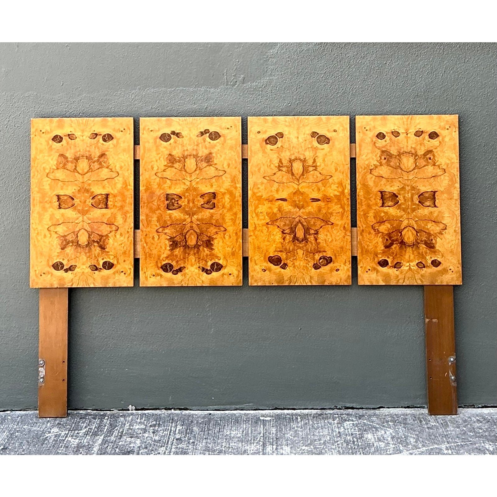 Vintage Lane Altavista Book Matched Burl Wood Full Headboard - Side view