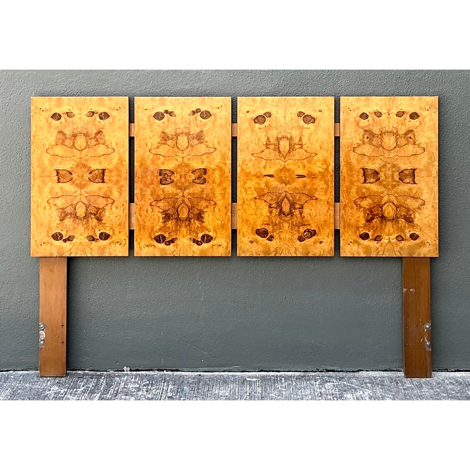 Vintage Lane Altavista Book Matched Burl Wood Full Headboard - Back view