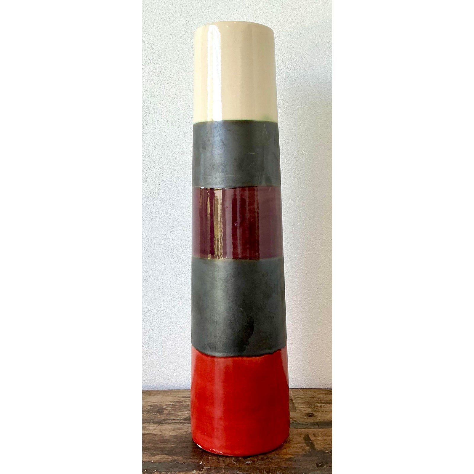 Vintage Original Studio Pottery Vase - Top view