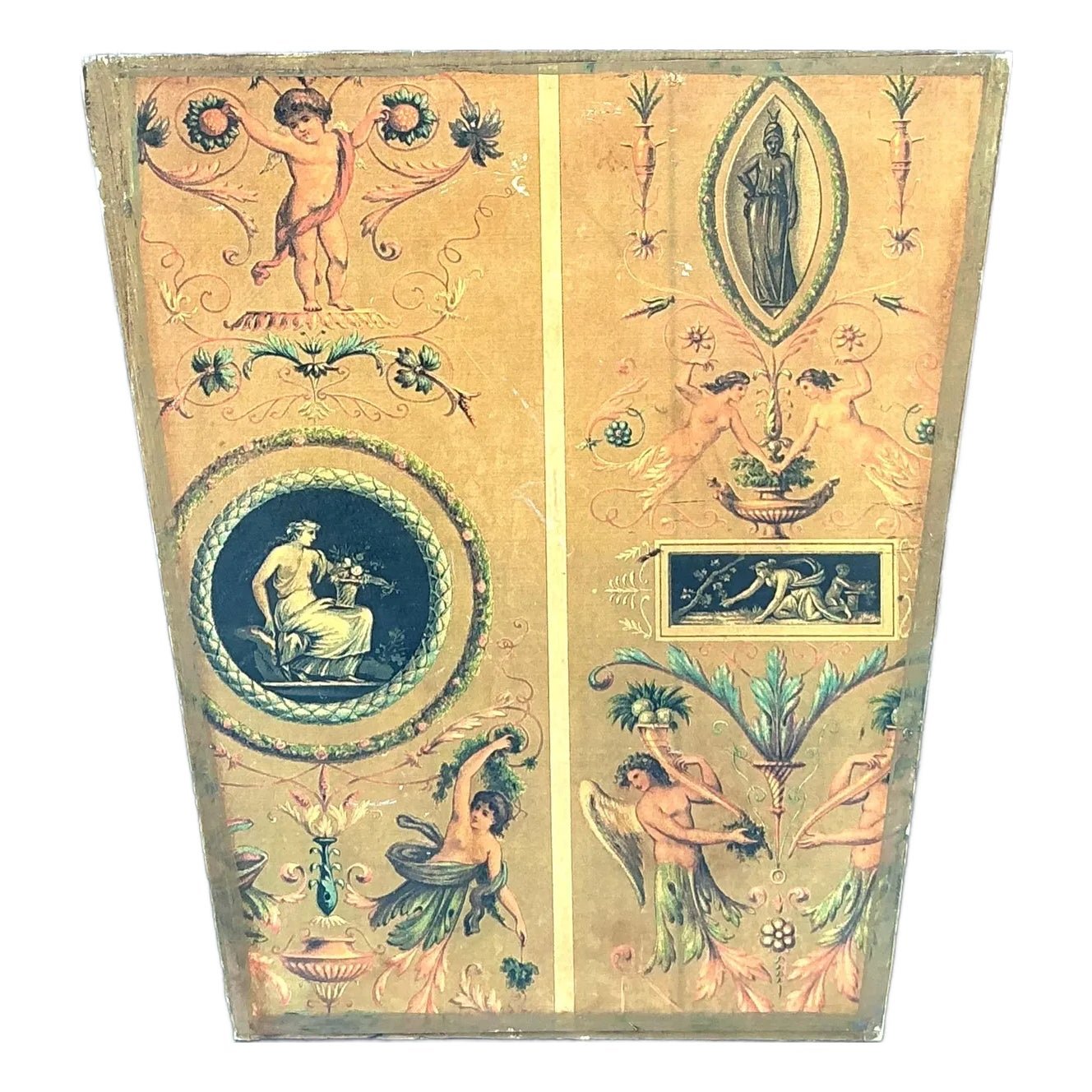 Vintage Neoclassical Wrapped Waster Paper Basket