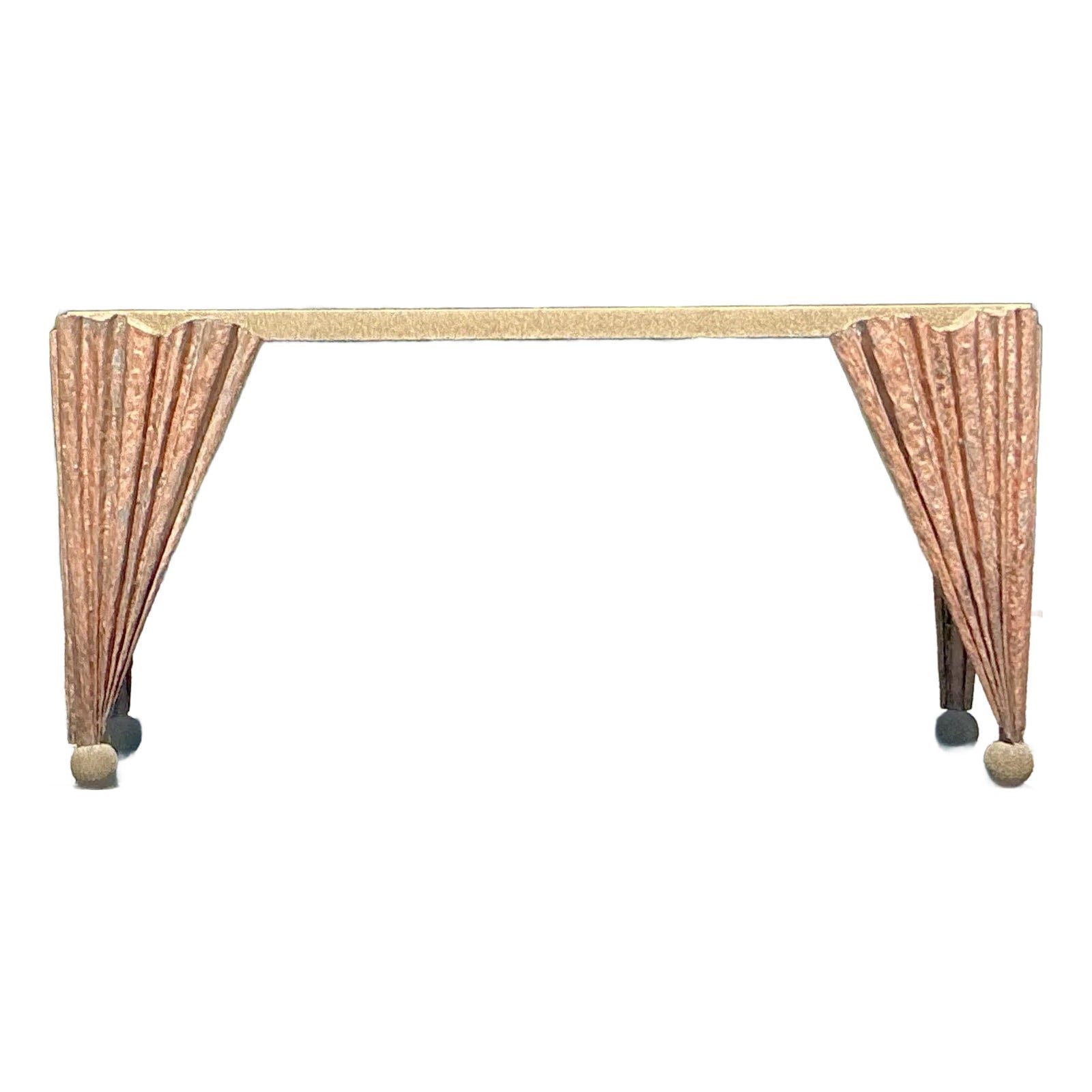 Vintage Postmodern Draped Console Table