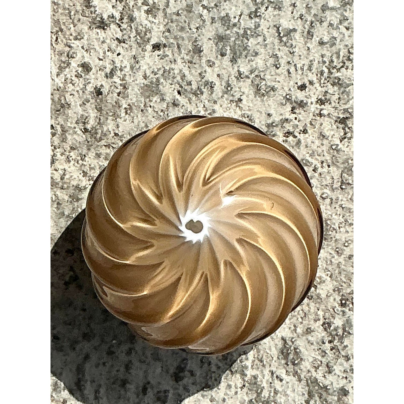 Vintage Regency Blown Glass Swirl Sphere - Side view