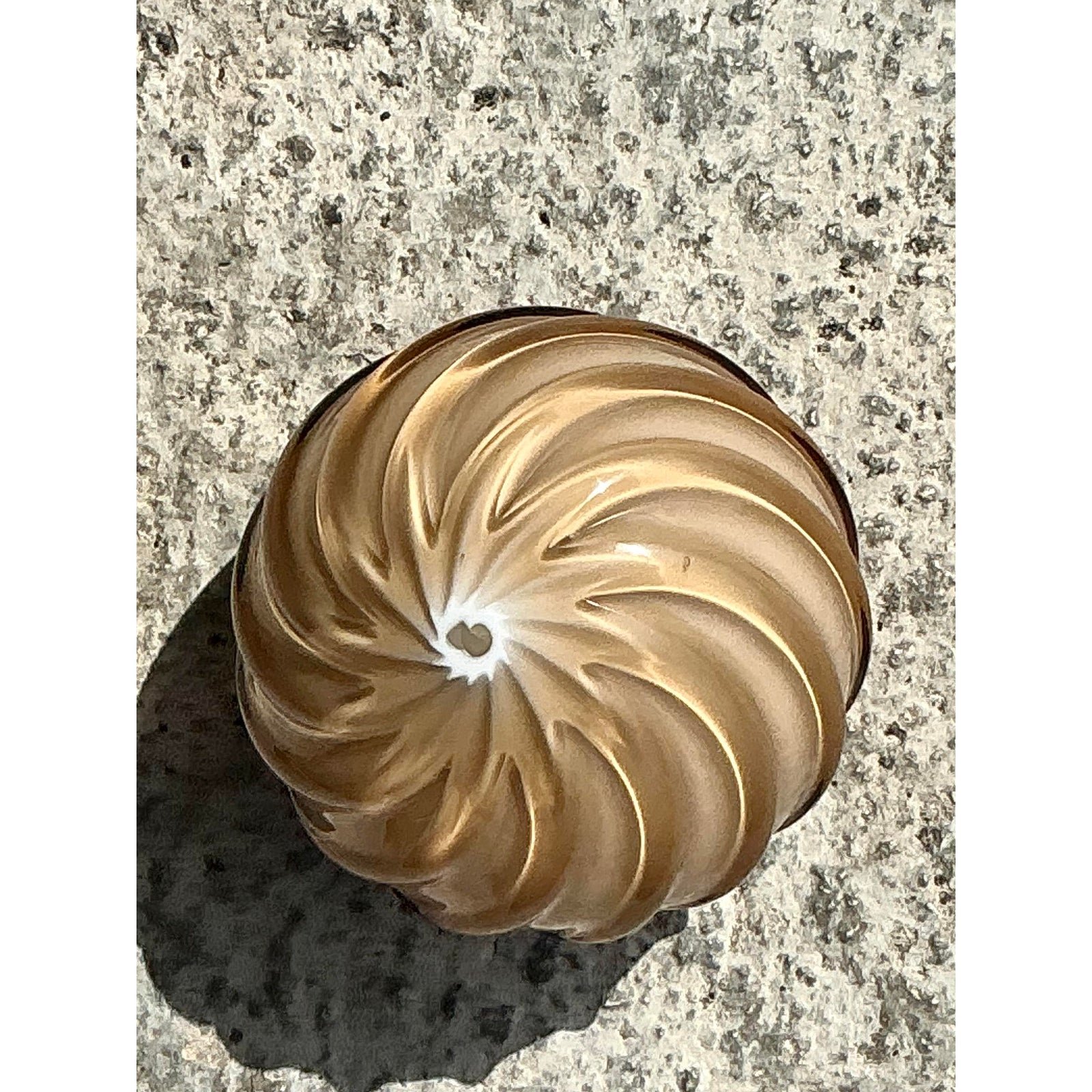 Vintage Regency Blown Glass Swirl Sphere - Top view