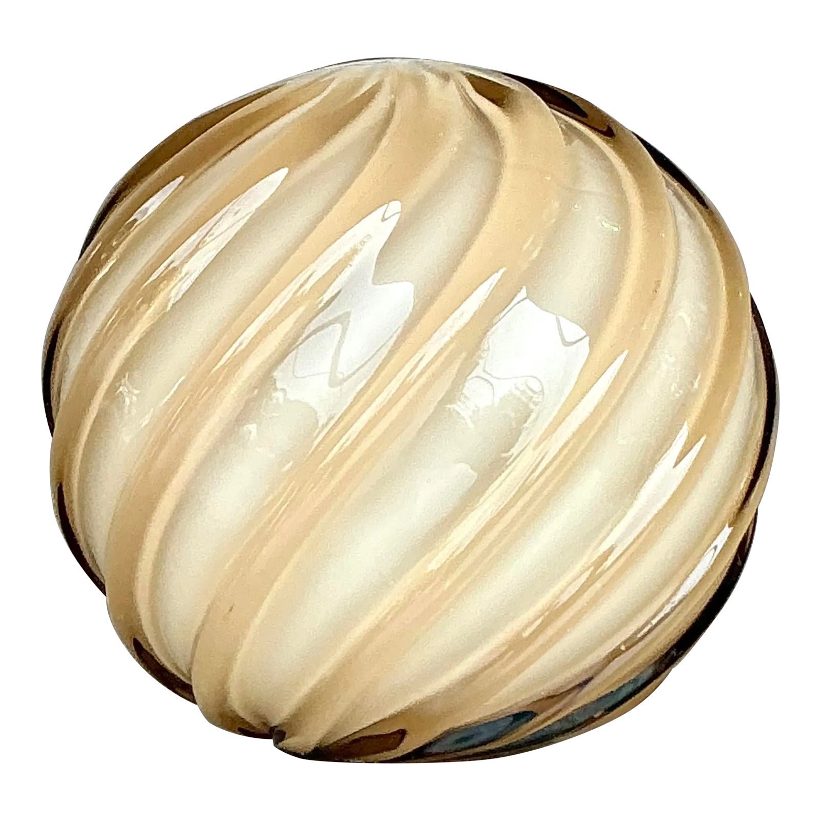 Vintage Regency Blown Glass Swirl Sphere