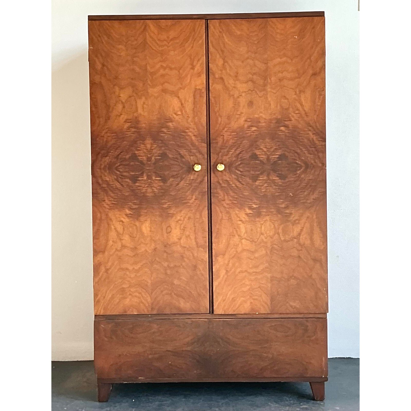 Vintage Burl Wood Armoire - Back view