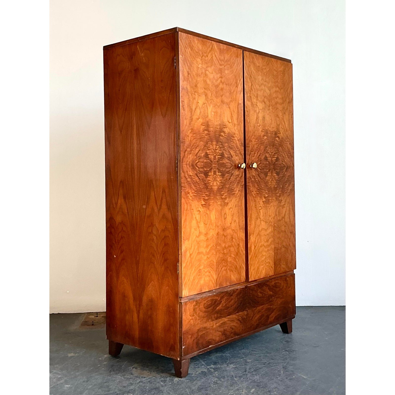 Vintage Burl Wood Armoire - Detail view