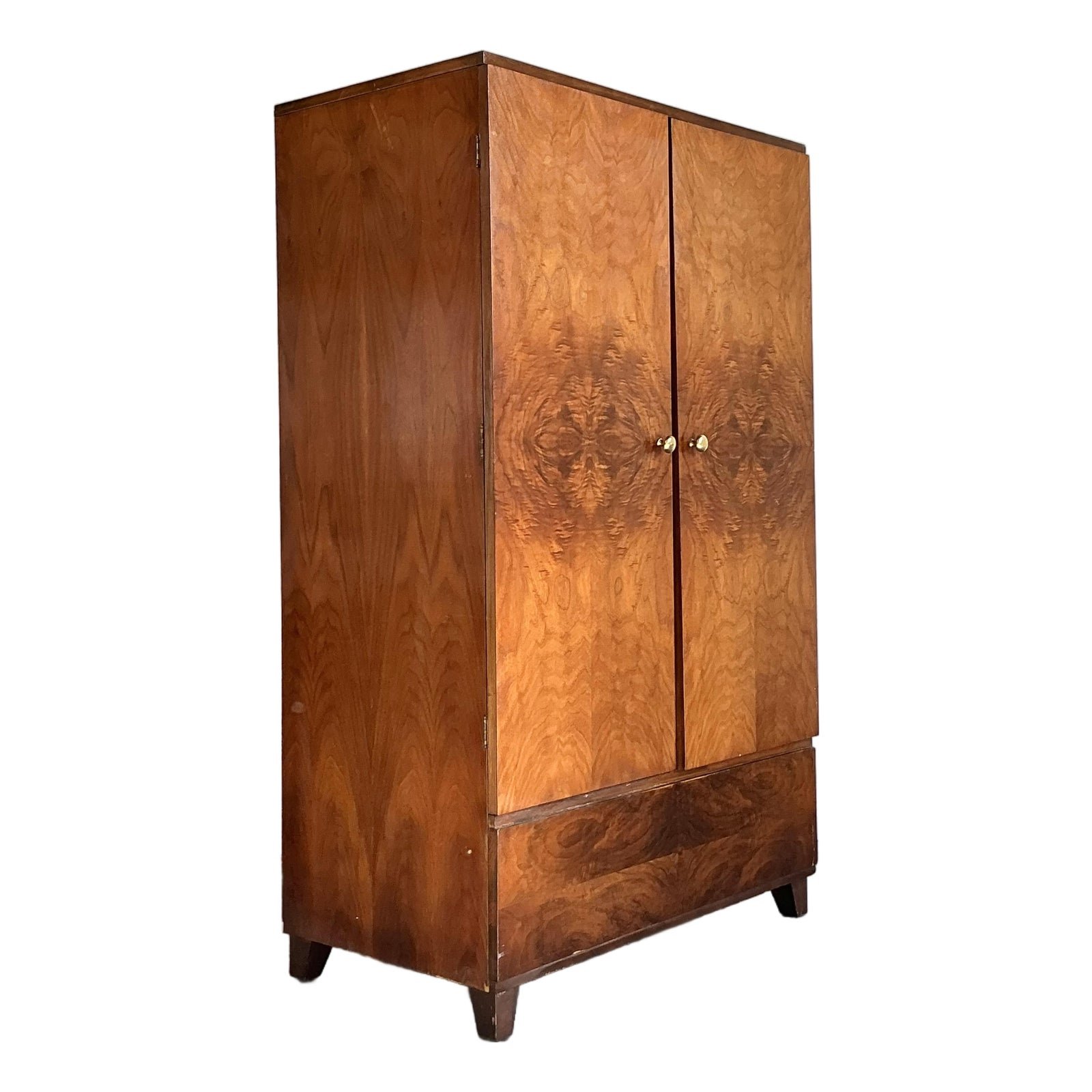 Vintage Burl Wood Armoire