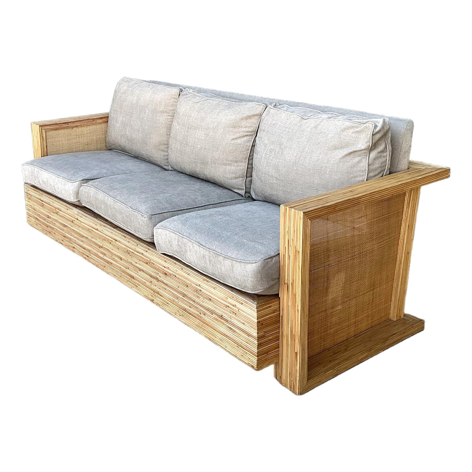 Vintage Lane Pencil Reed and Cane Sofa