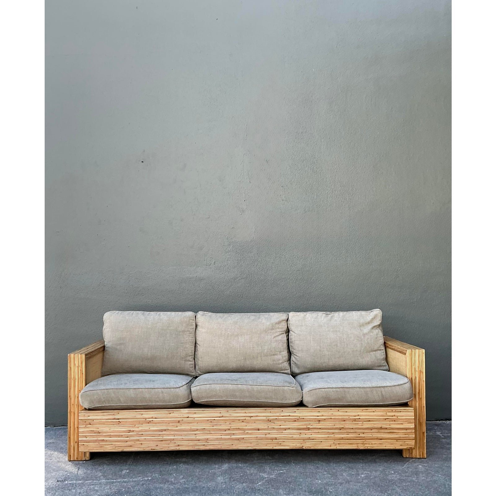 Vintage Lane Pencil Reed and Cane Sofa - Top view