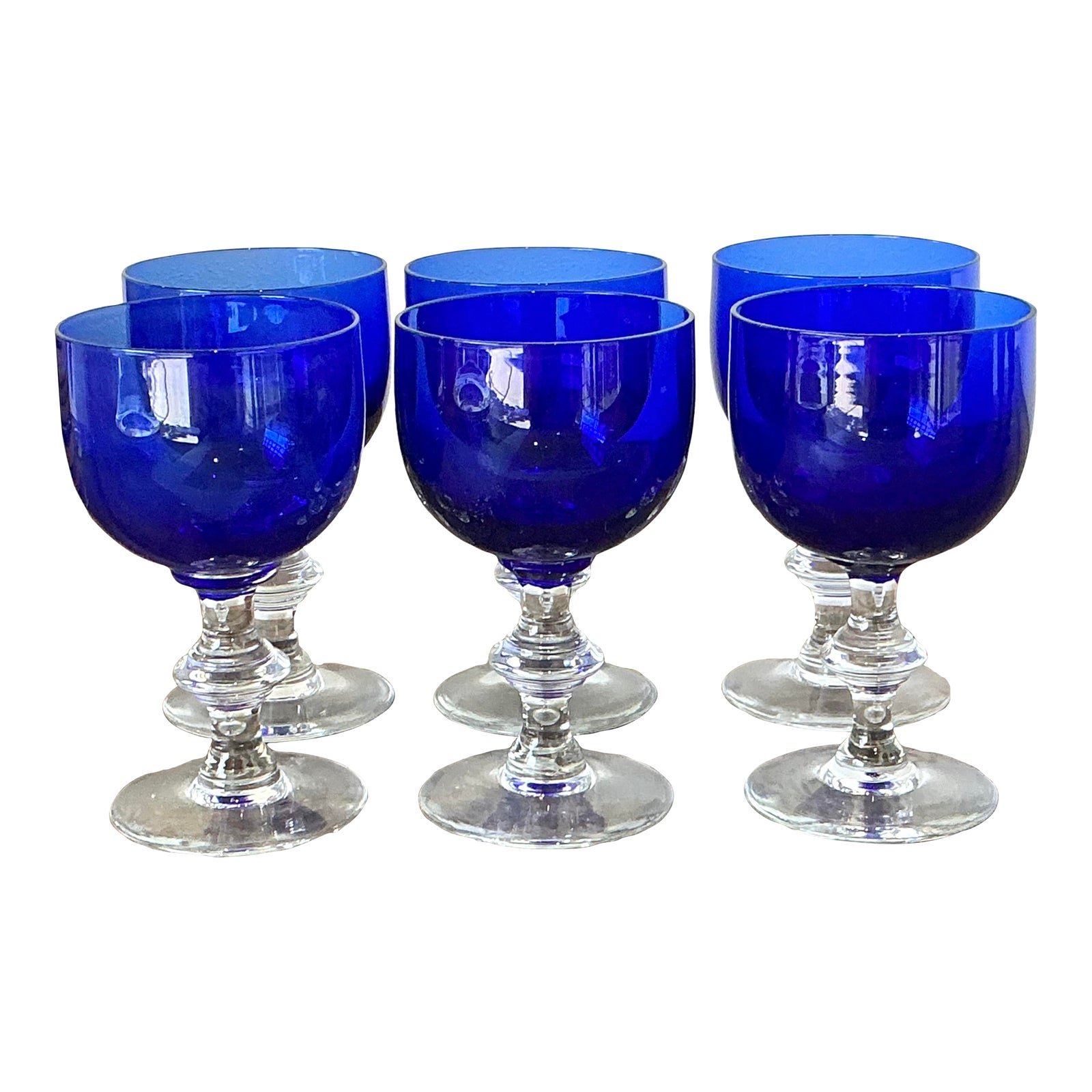 Vintage Cobalt Blue Stemware - Set of 6
