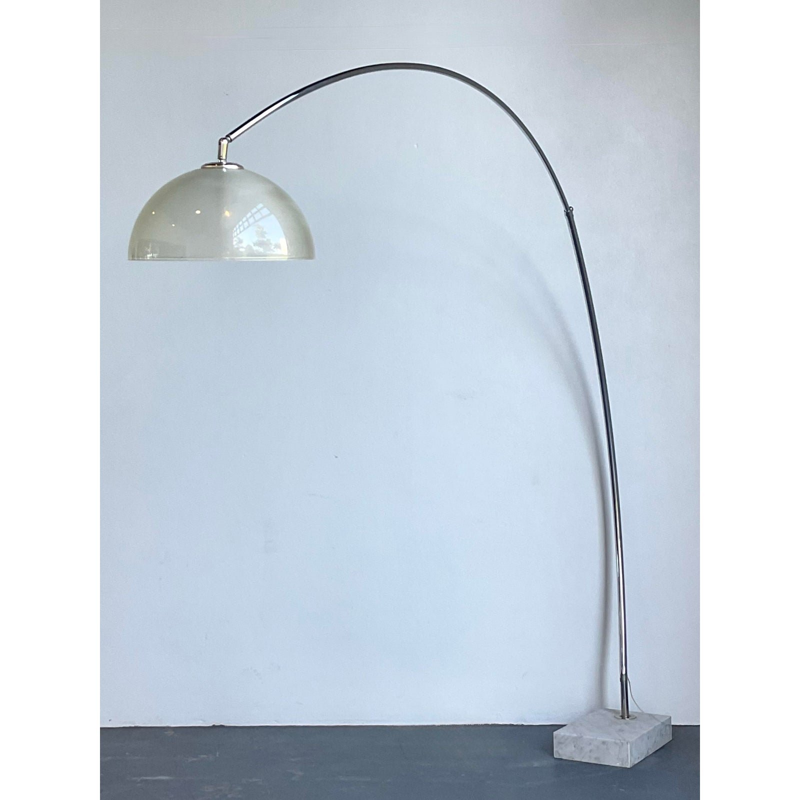 Vintage Chrome and Glass Arc Lamp - Detail view