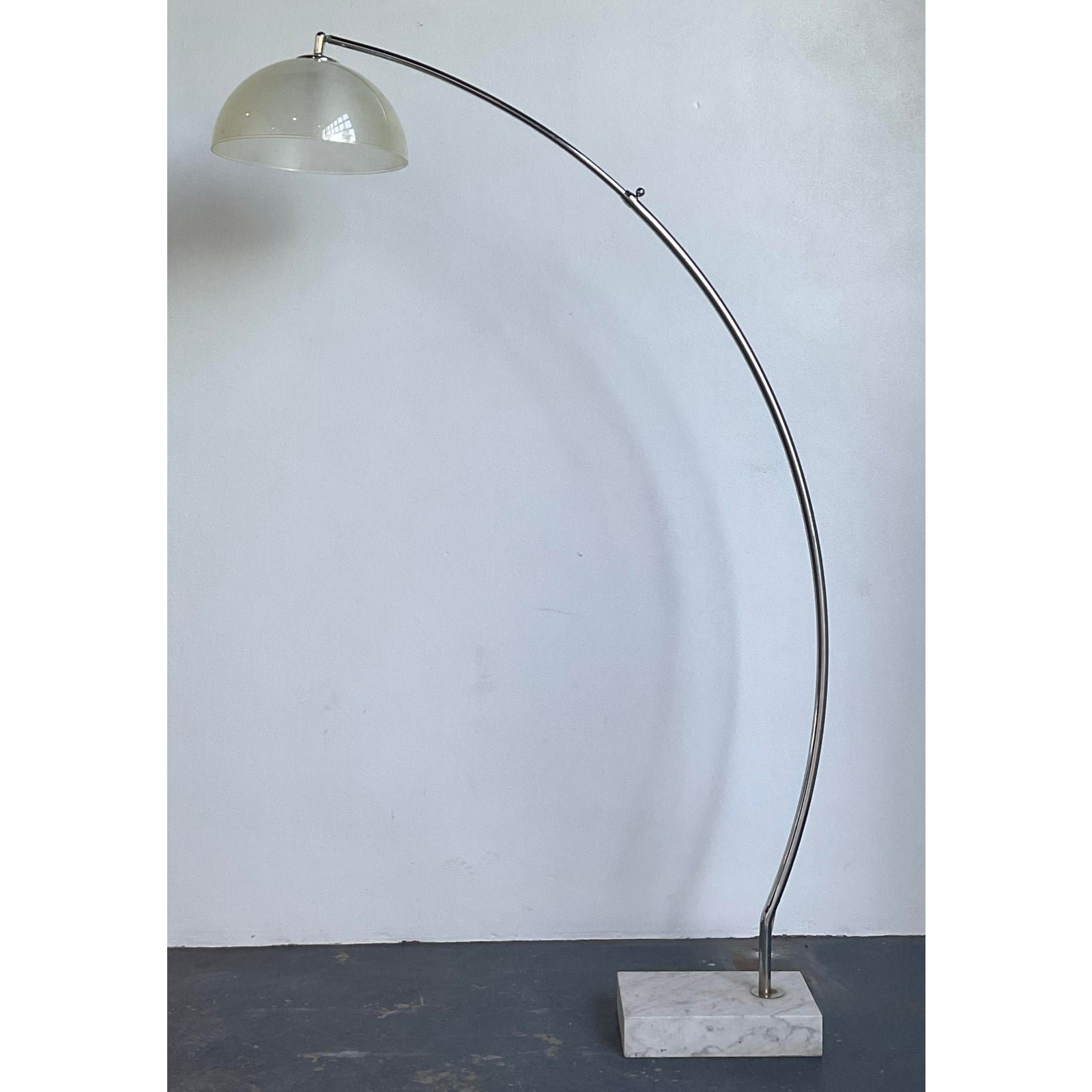 Vintage Chrome and Glass Arc Lamp - Top view