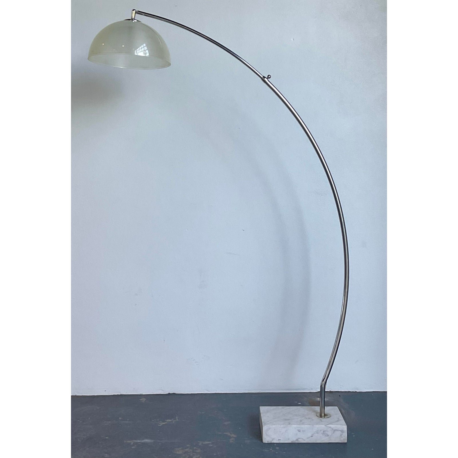 Vintage Chrome and Glass Arc Lamp - Back view