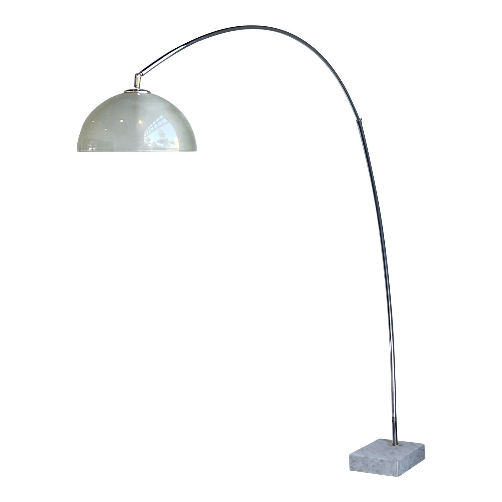 Vintage Chrome and Glass Arc Lamp