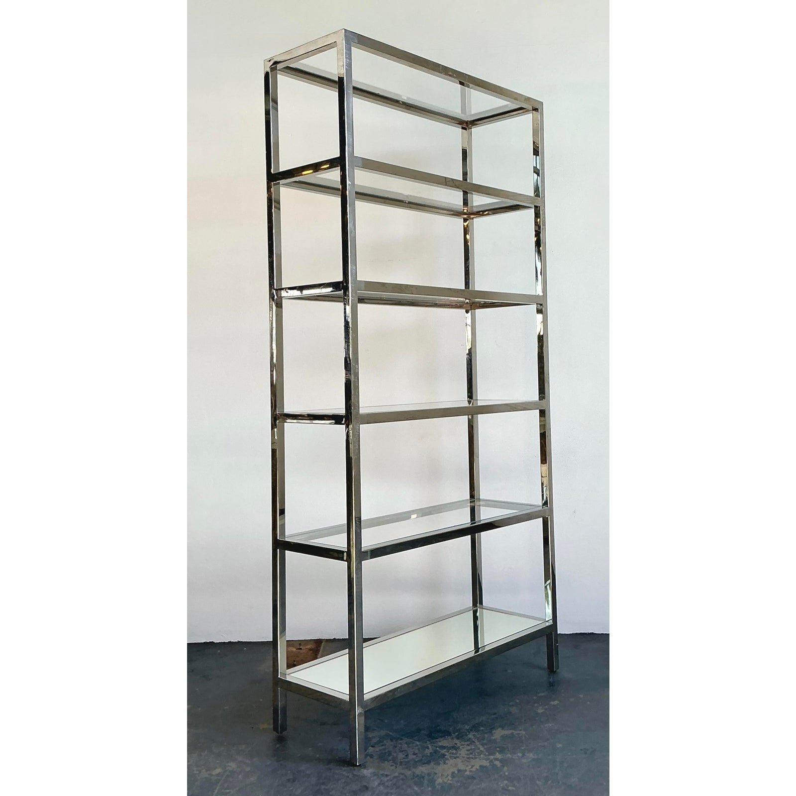 Vintage Chrome and Glass Etagere - Top view