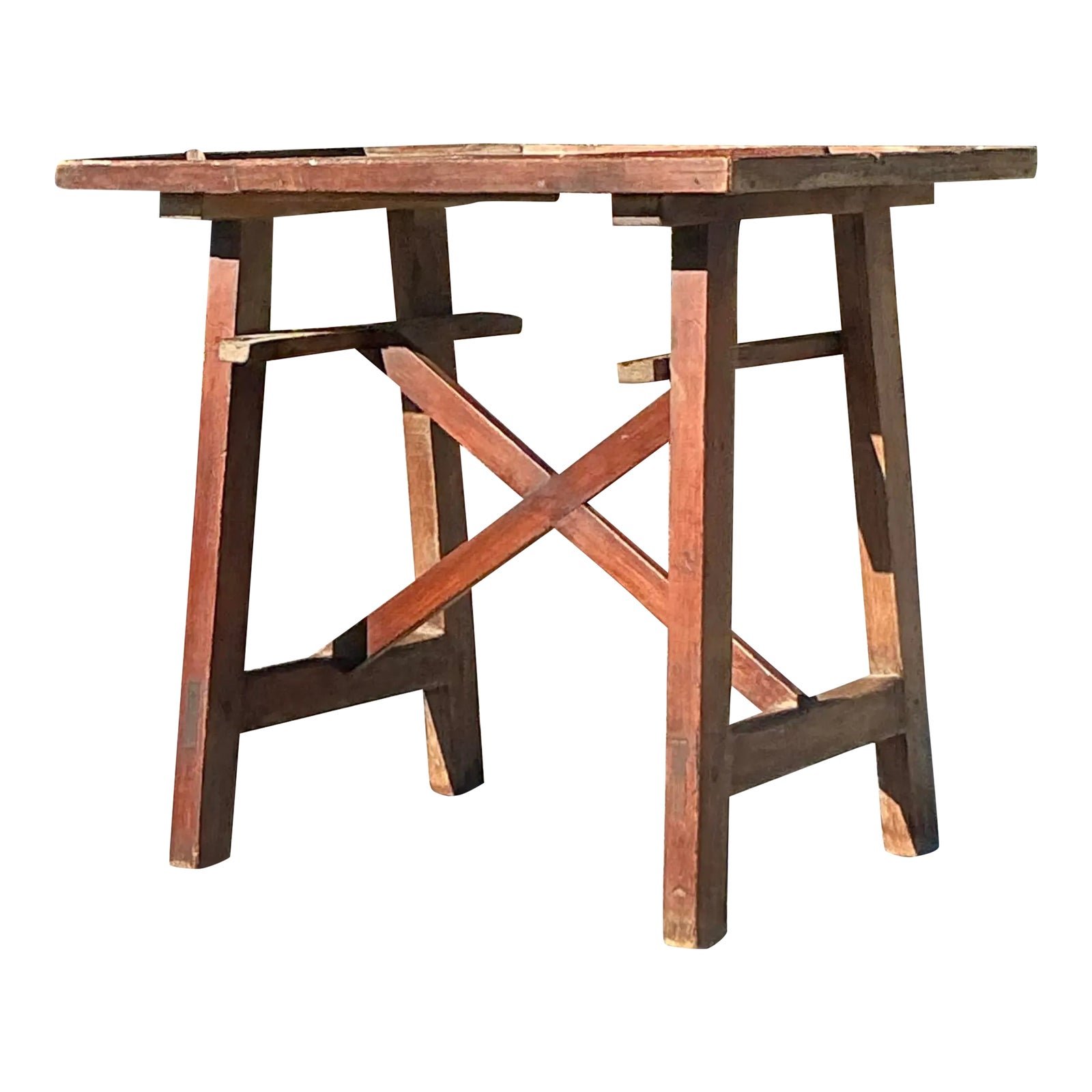 Early 20th Century Vintage Boho Primitive Side Table