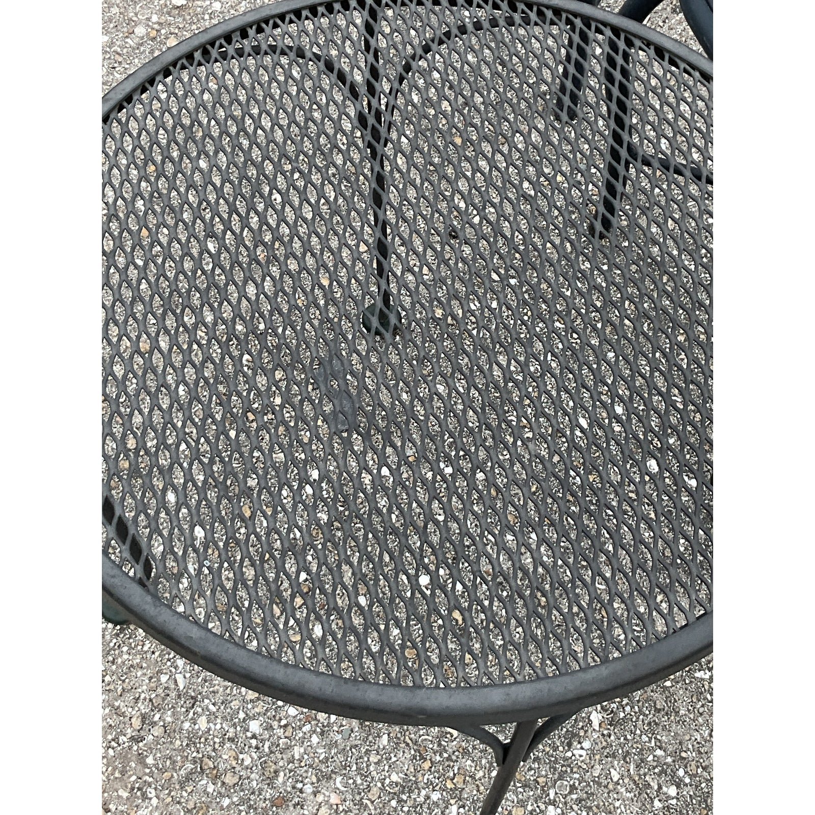 Mid 20th Century Black Wrought Iron Dining Table After Russell Woodard - Back view