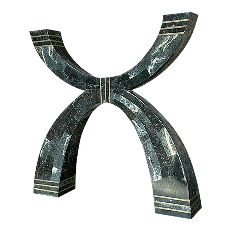 Vintage Boho Casa Bique Tessellated Stone and Bronze Candelabra