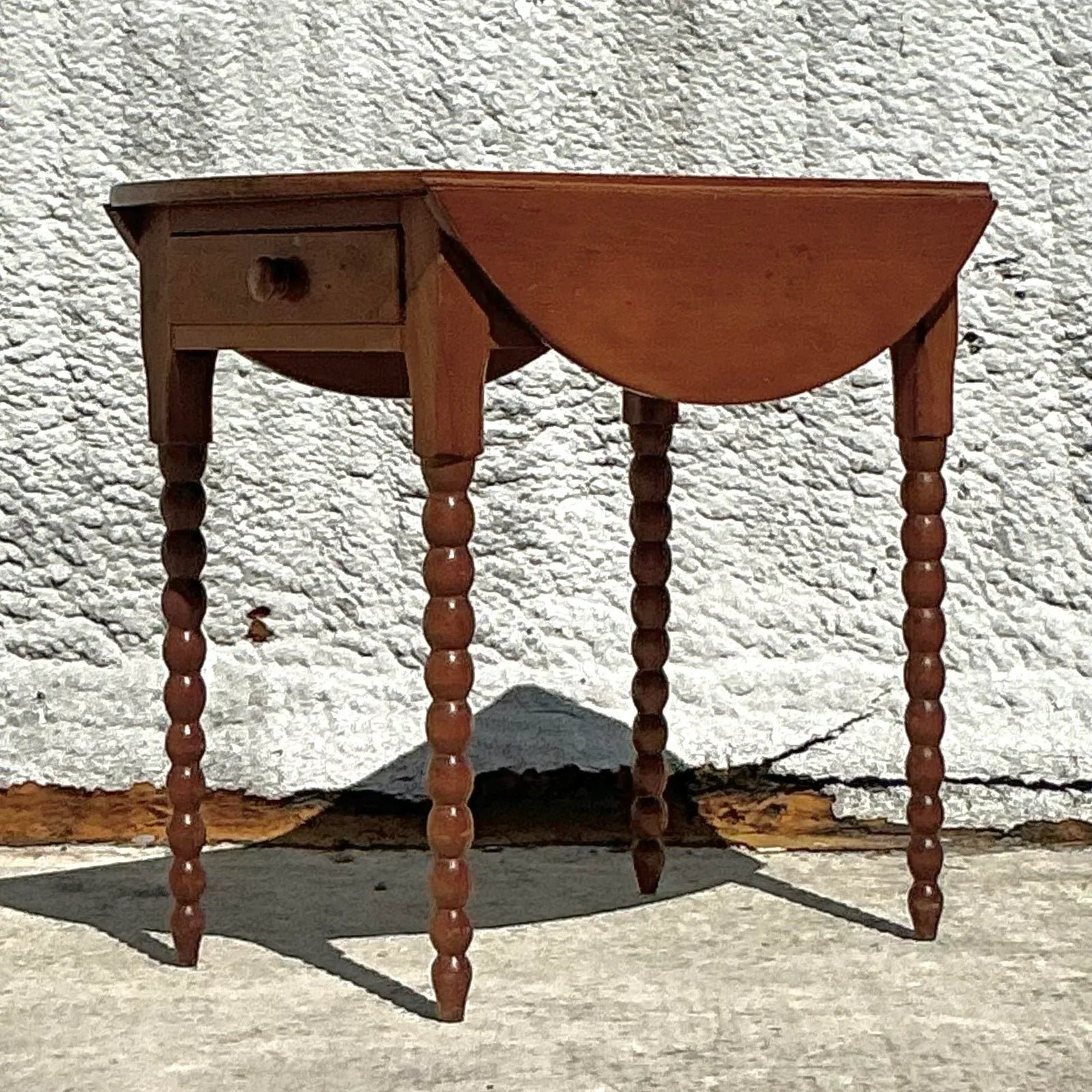 Vintage Traditional Bobbin Side Table - Back view