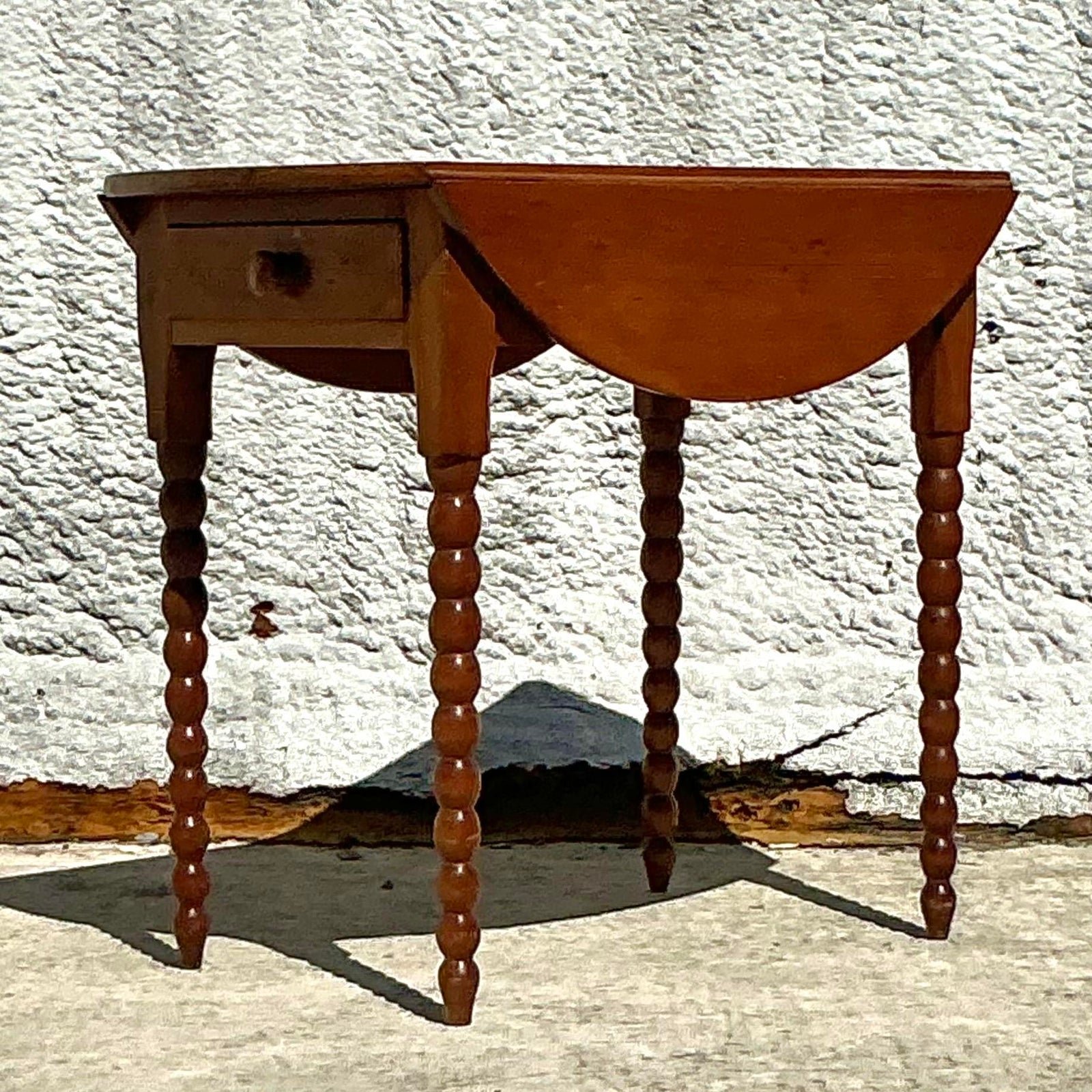 Vintage Traditional Bobbin Side Table - Top view