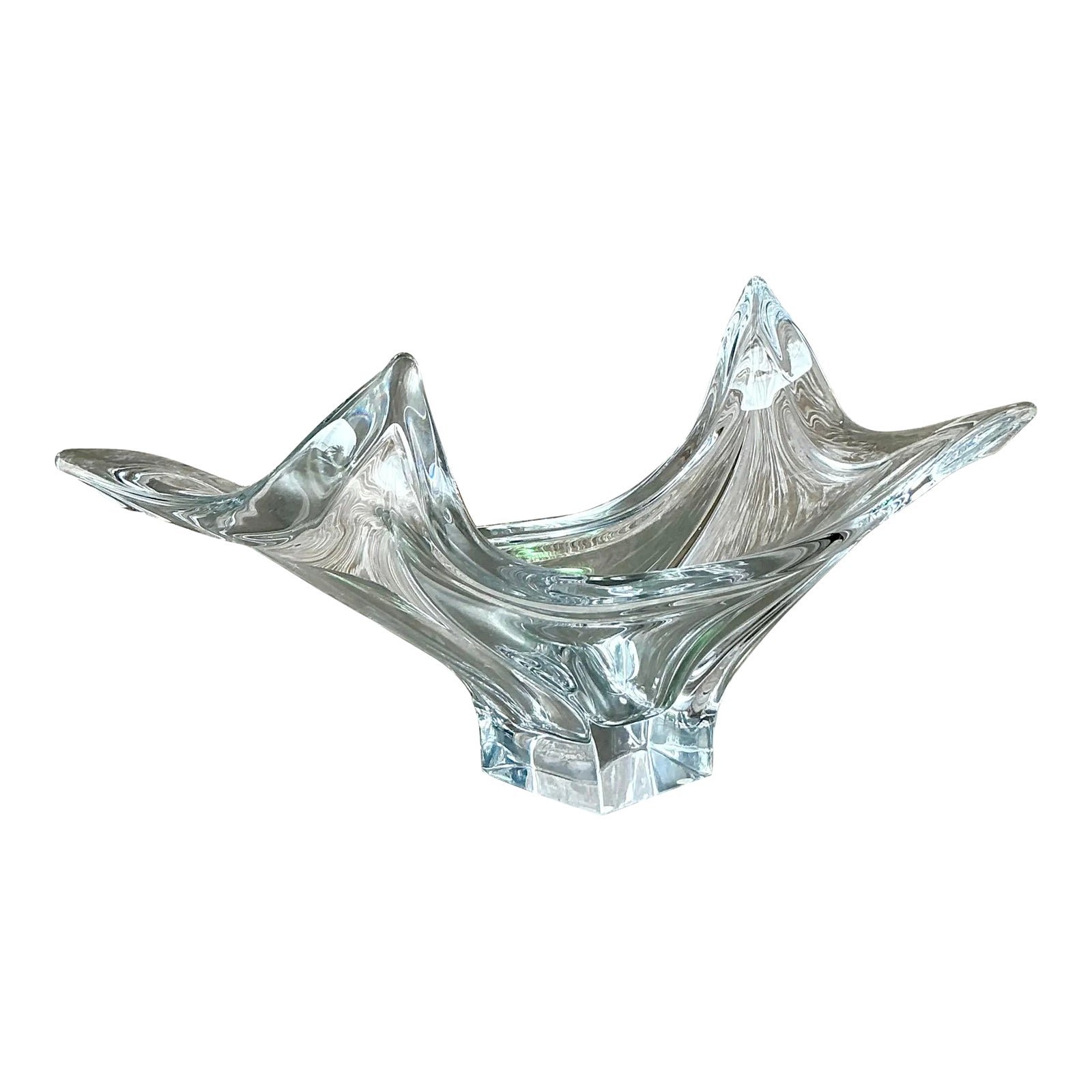 Vintage Boho Cofrac Art Ferrier Crystal Bowl