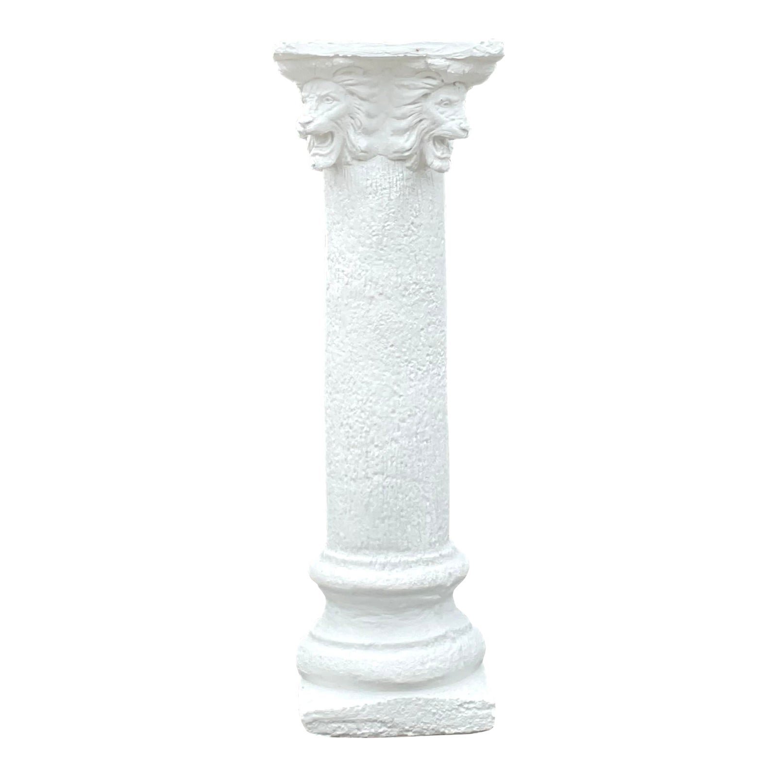 Vintage Boho Lions Head Cast Cement Column