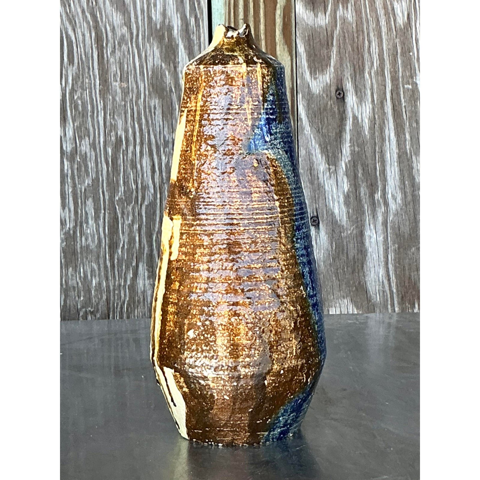 Vintage Boho Original Studio Pottery Vase - Detail view