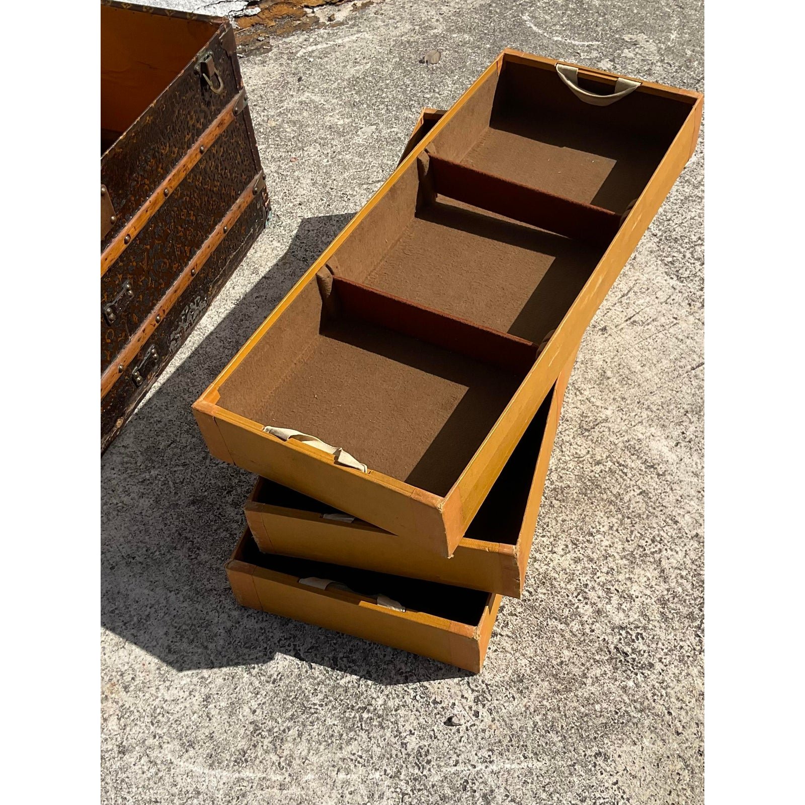 Vintage Boho Louis Vuitton Steamer Trunk - Top view