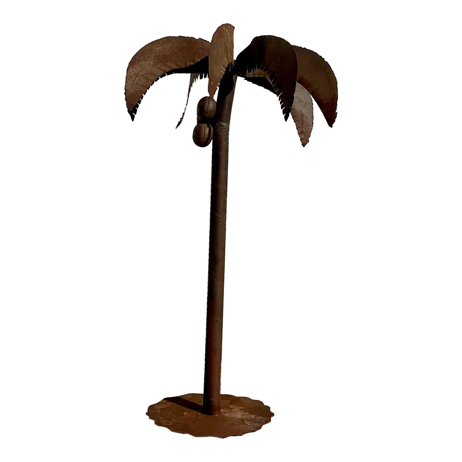Vintage Monumental Patinated Metal Palm Tree