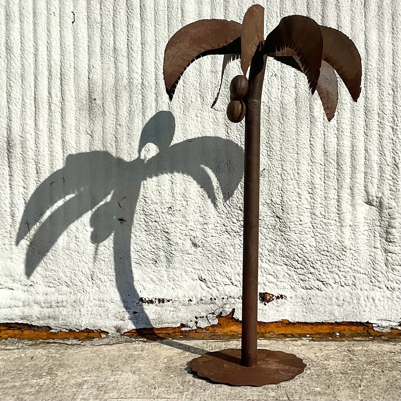 Vintage Monumental Patinated Metal Palm Tree - Back view