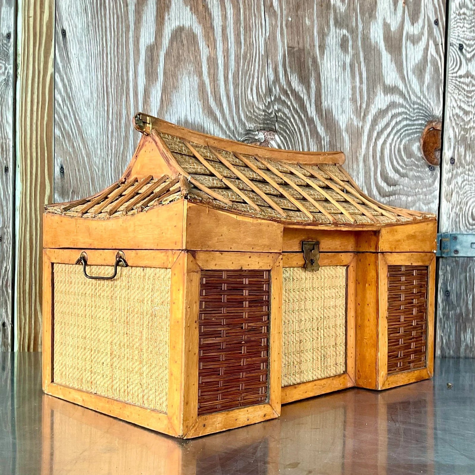 Vintage Boho Pagoda Trunk - Back view
