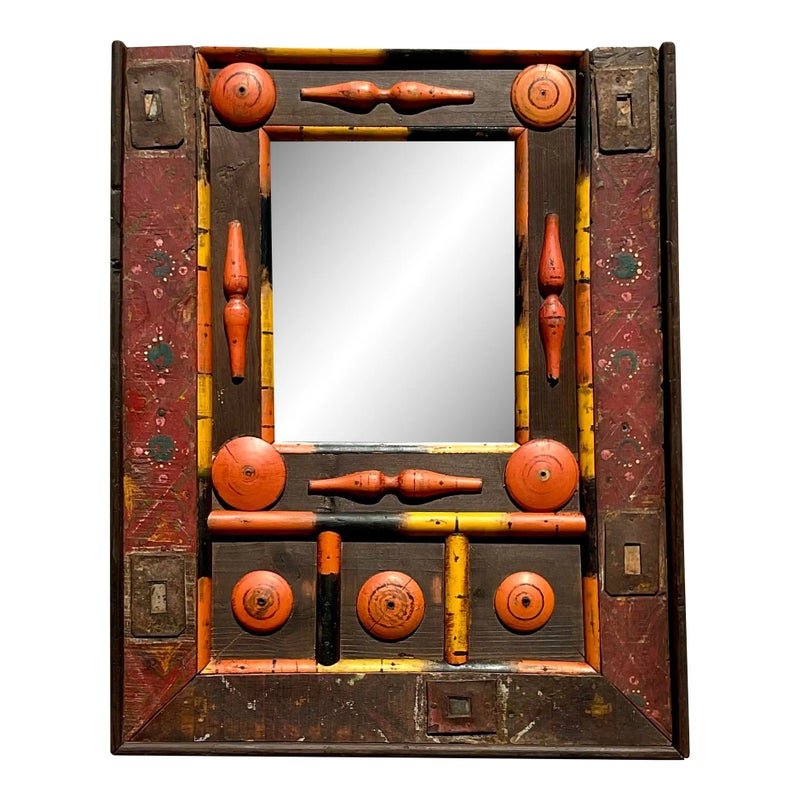 Vintage Boho Found Object Assemblage Mirror