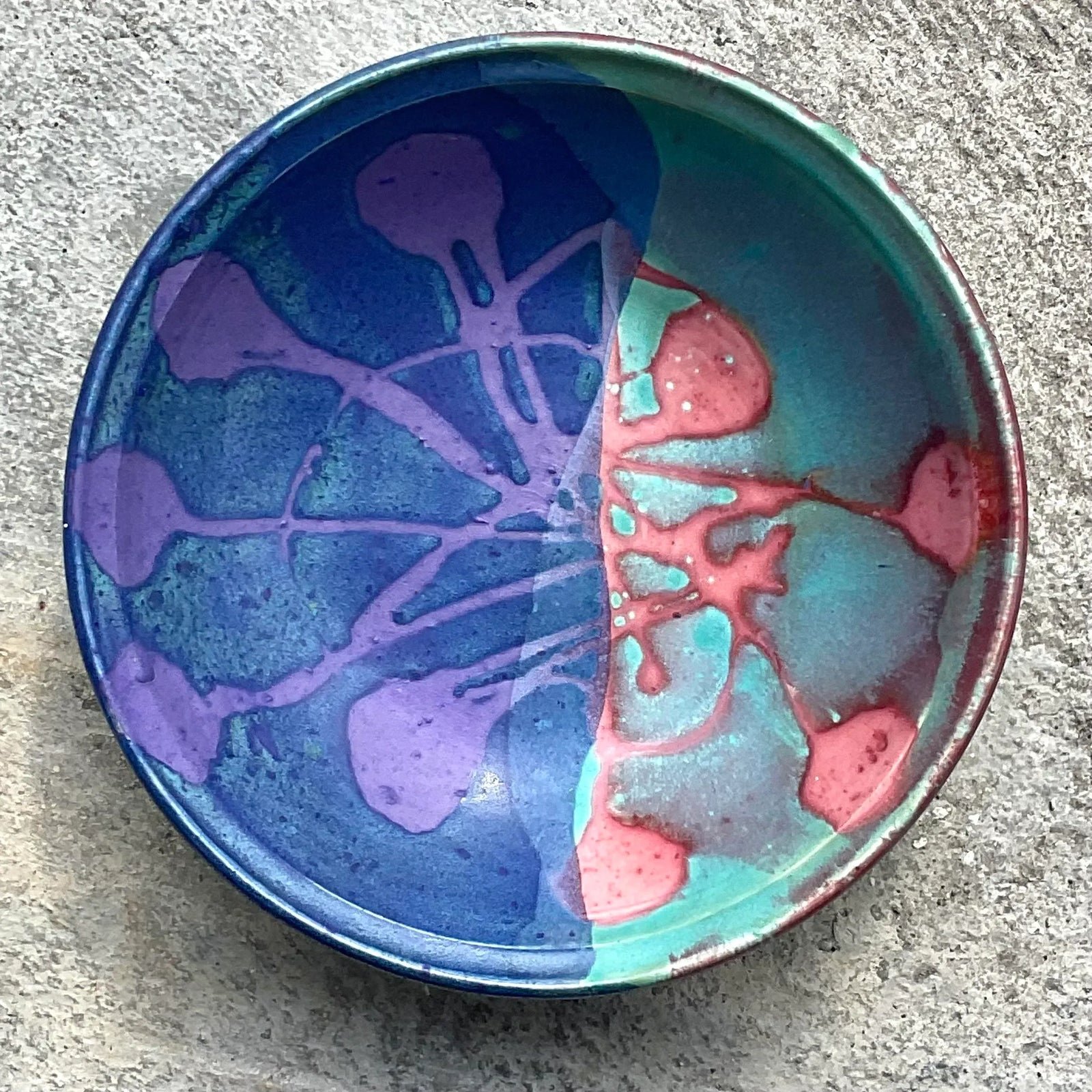 Vintage Boho Signed Studio Pottery Bowl - Detail view