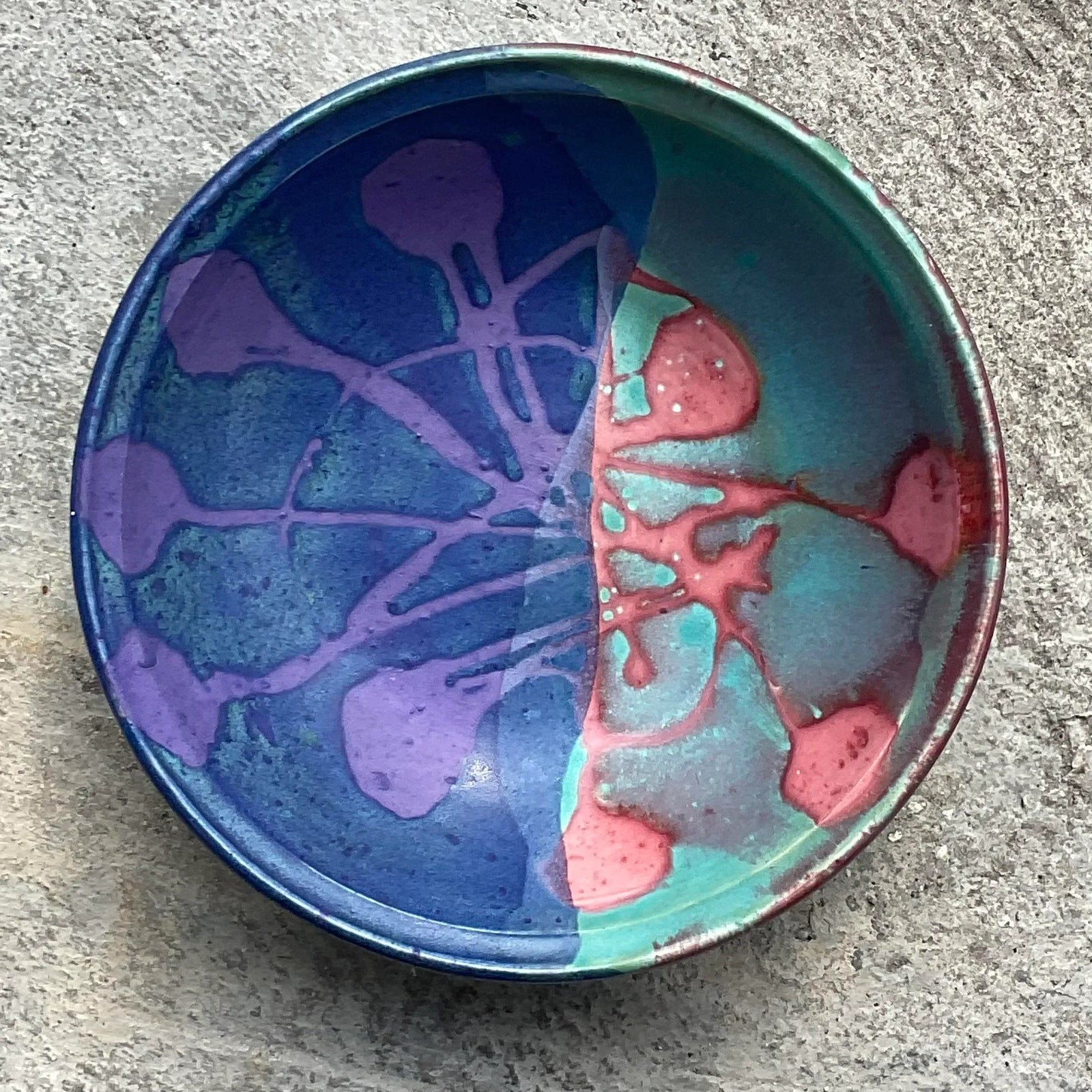 Vintage Boho Signed Studio Pottery Bowl - Side view