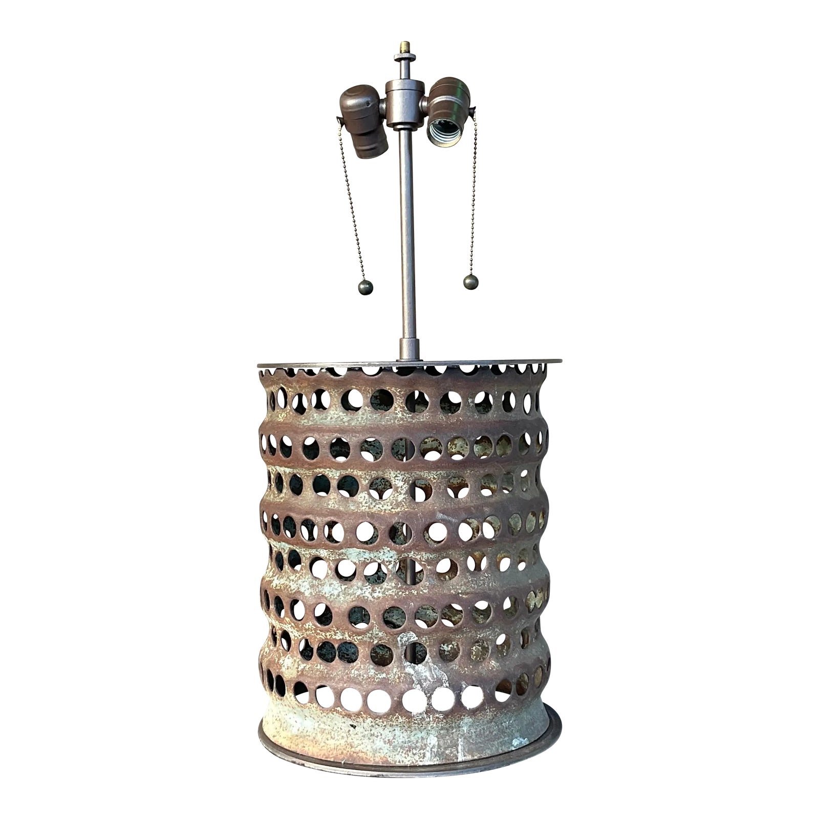 Vintage Boho Punch Cut Cylinder Lamp