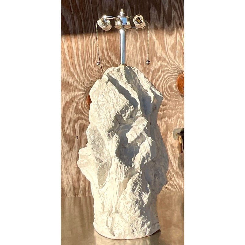 Vintage Boho Plaster Rock Lamp After Sirmos - Detail view