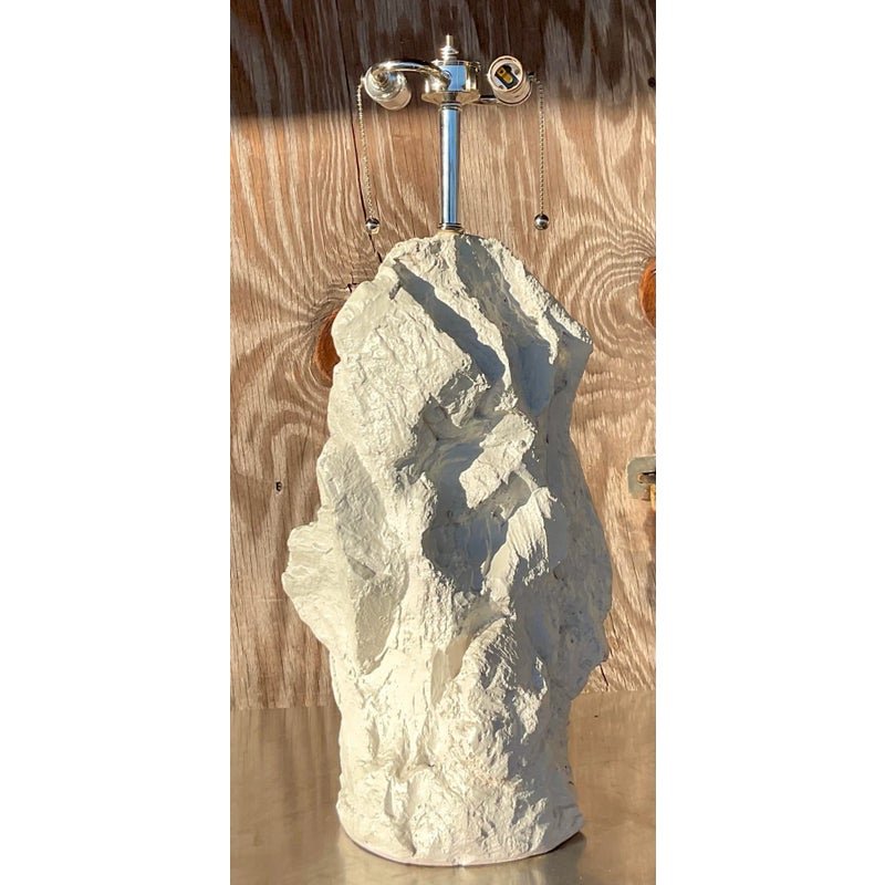 Vintage Boho Plaster Rock Lamp After Sirmos - Side view