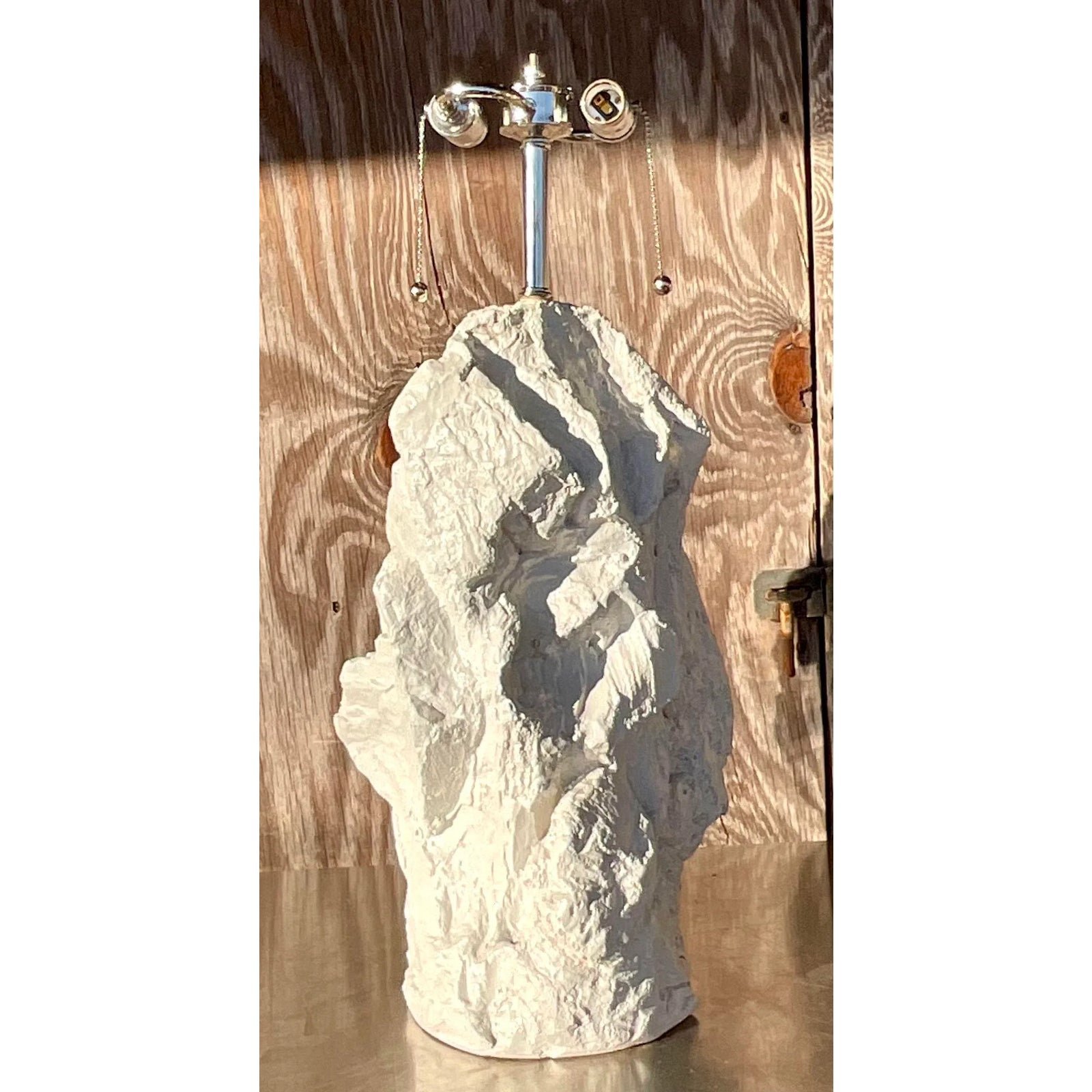 Vintage Boho Plaster Rock Lamp After Sirmos - Top view