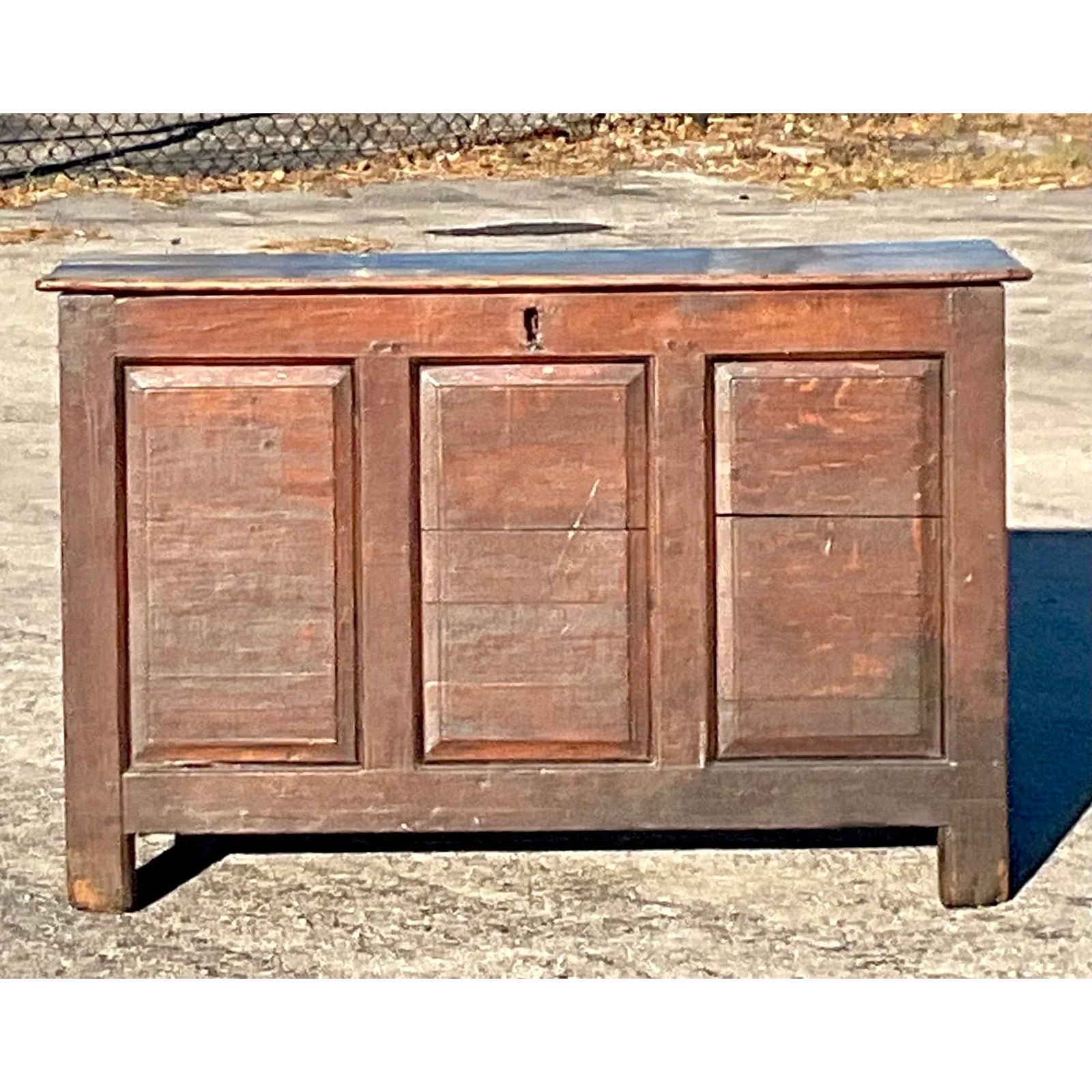 Vintage Rustic 19th Century Blanket Chest - Detail view
