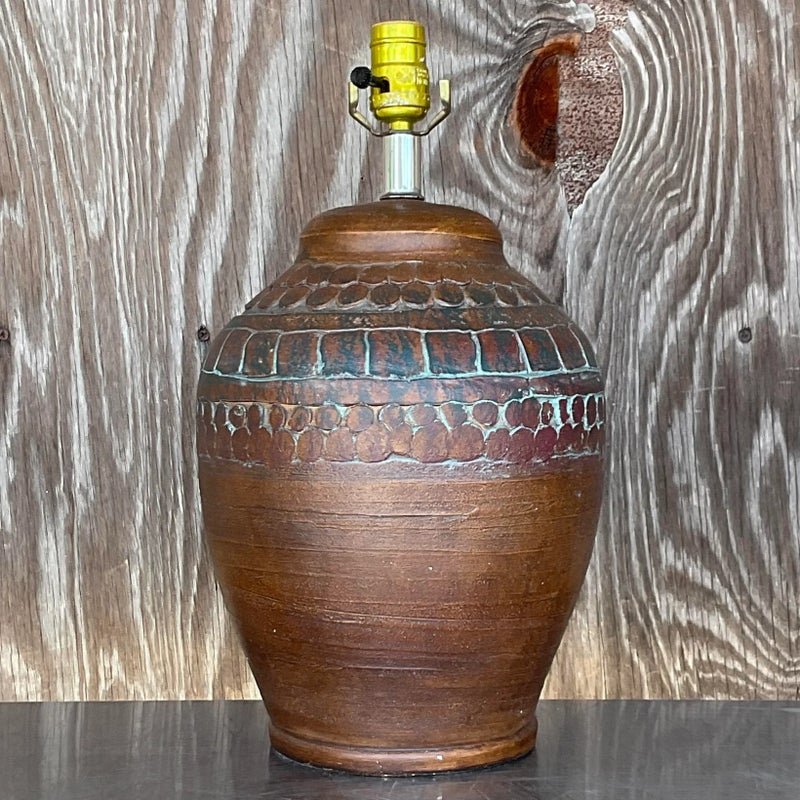 Vintage Boho Ceramic Circles Lamp - Top view
