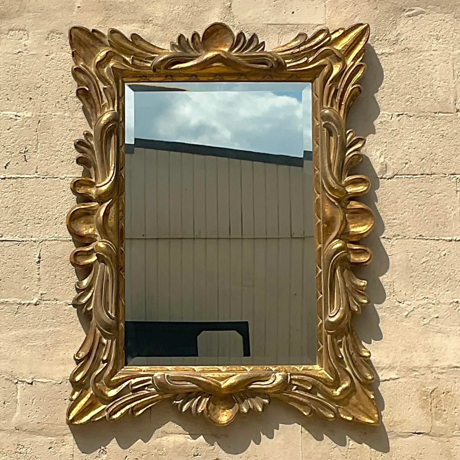 Vintage Regency Gilt Wall Mirror - Side view