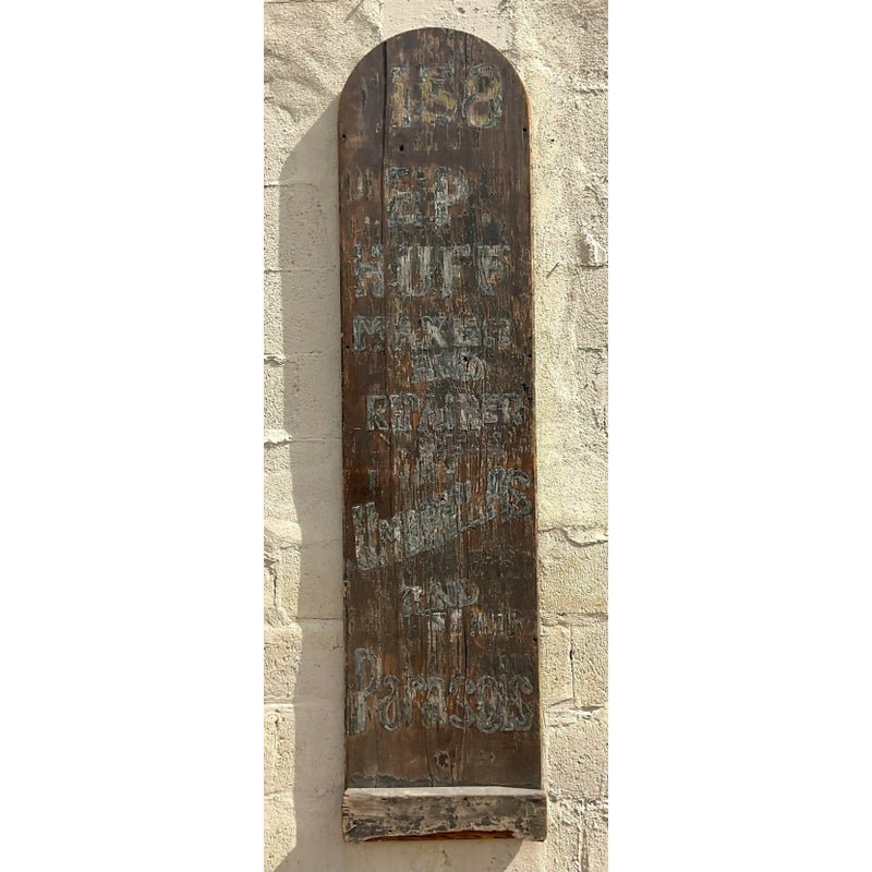 Vintage Boho Folk Art Blade Sign - Detail view