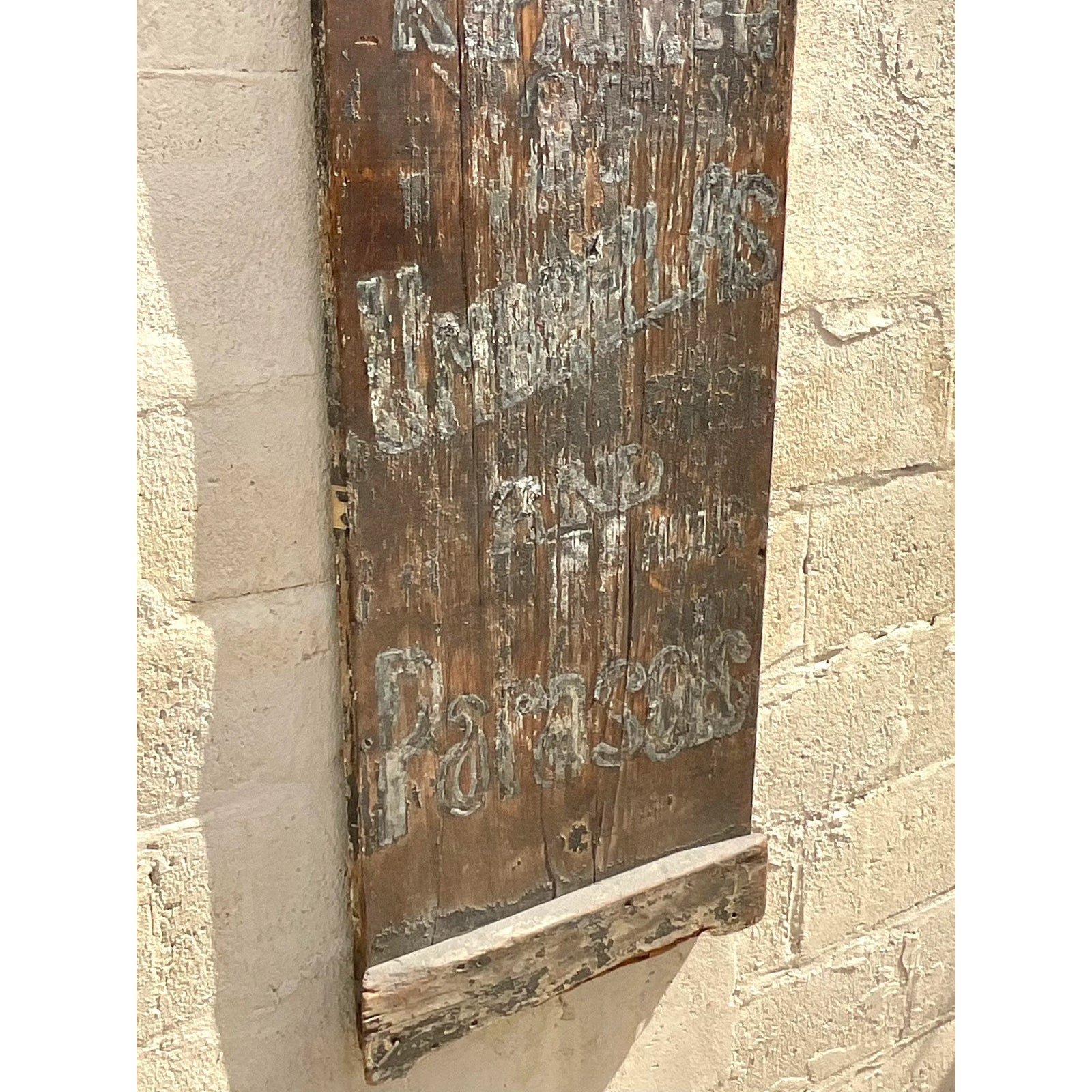 Vintage Boho Folk Art Blade Sign - Back view
