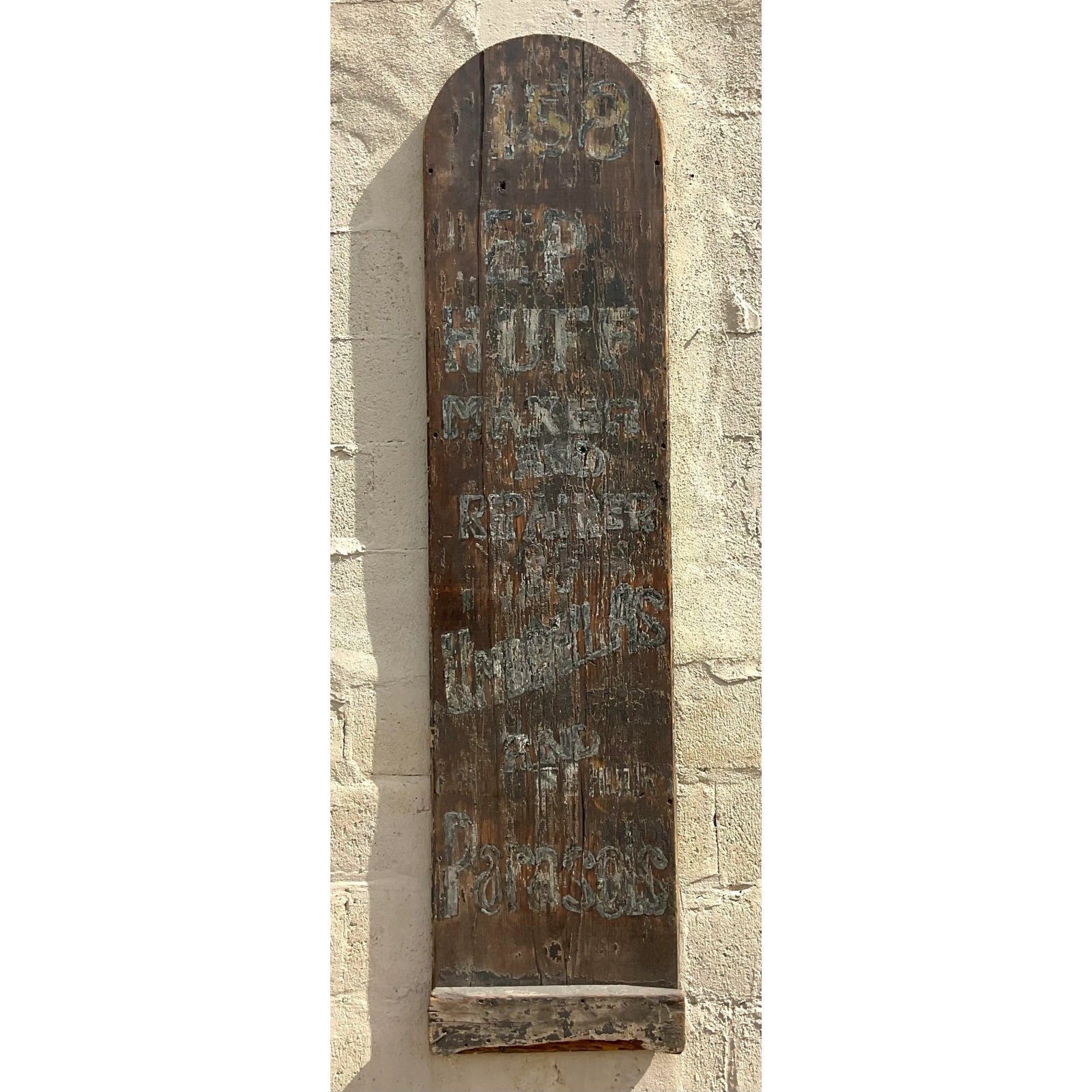 Vintage Boho Folk Art Blade Sign - Top view