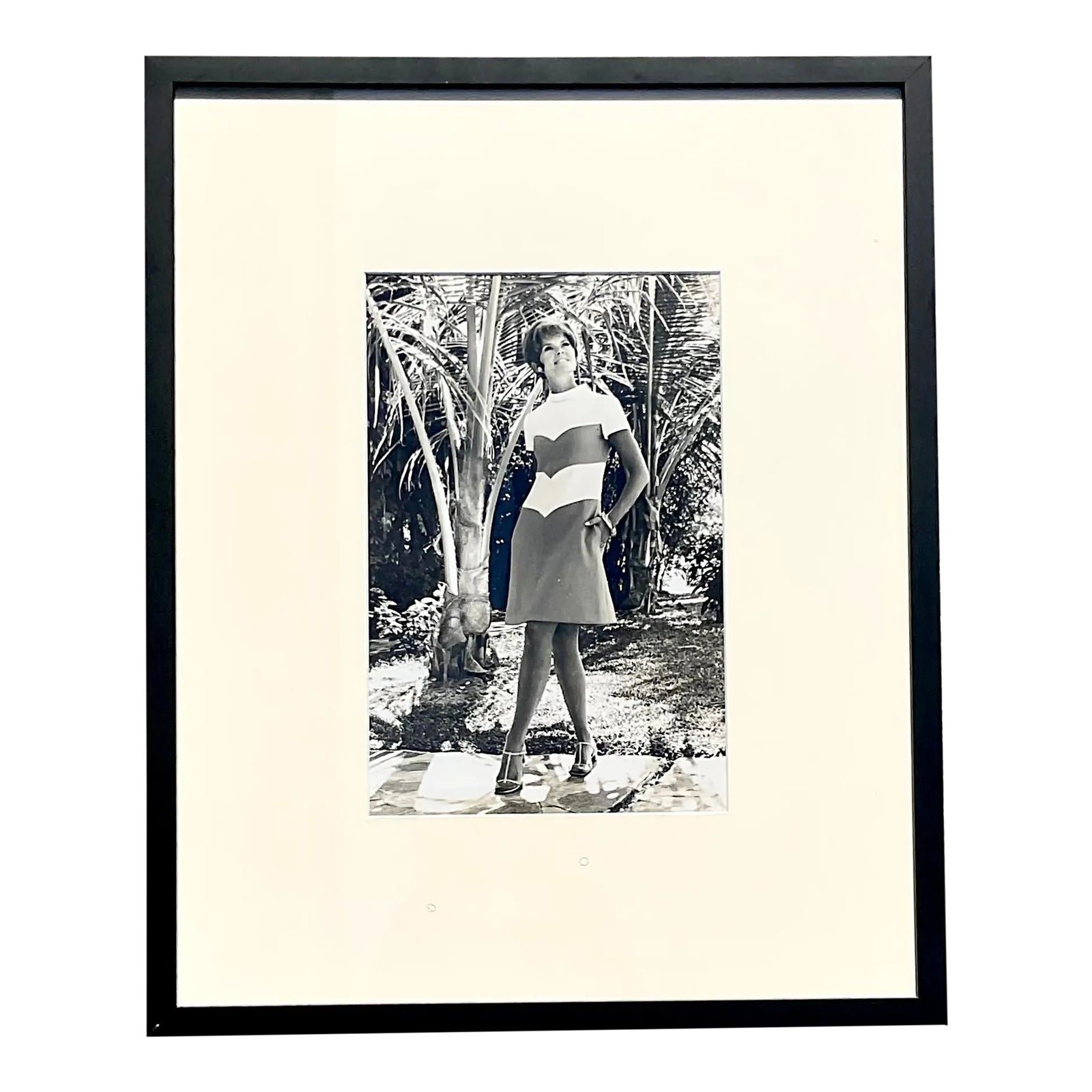 Vintage Boho Black and White 70s Fashion Photograph