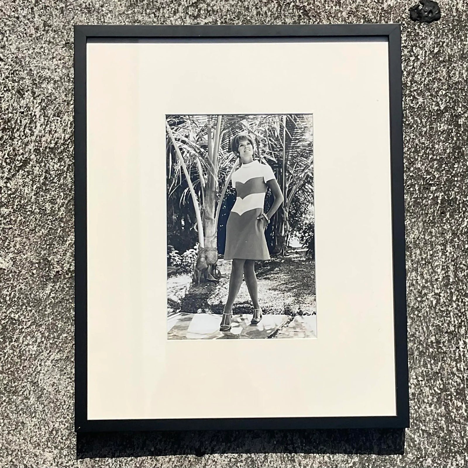 Vintage Boho Black and White 70s Fashion Photograph - Detail view